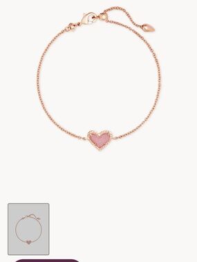Kendra Scott Ari Rose Gold Bracelet with Pink Heart Charm